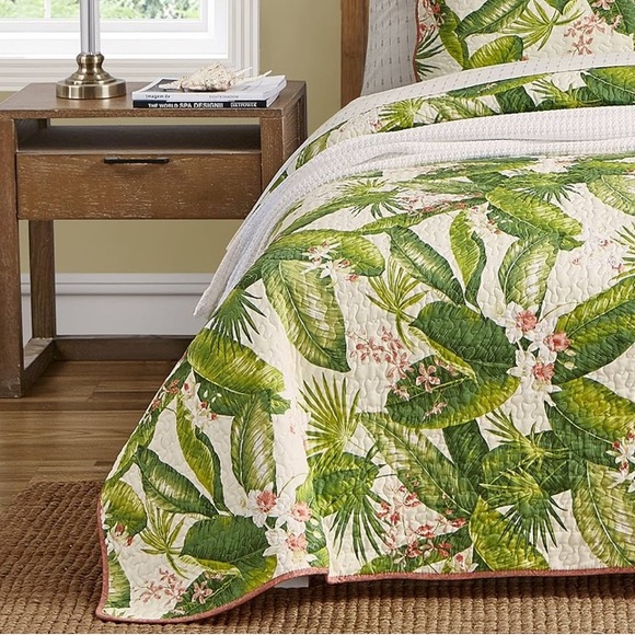 Tommy Bahama Reversible Cotton Twin Quilt Set with Matching Sham NWOT - Picture 3 of 9